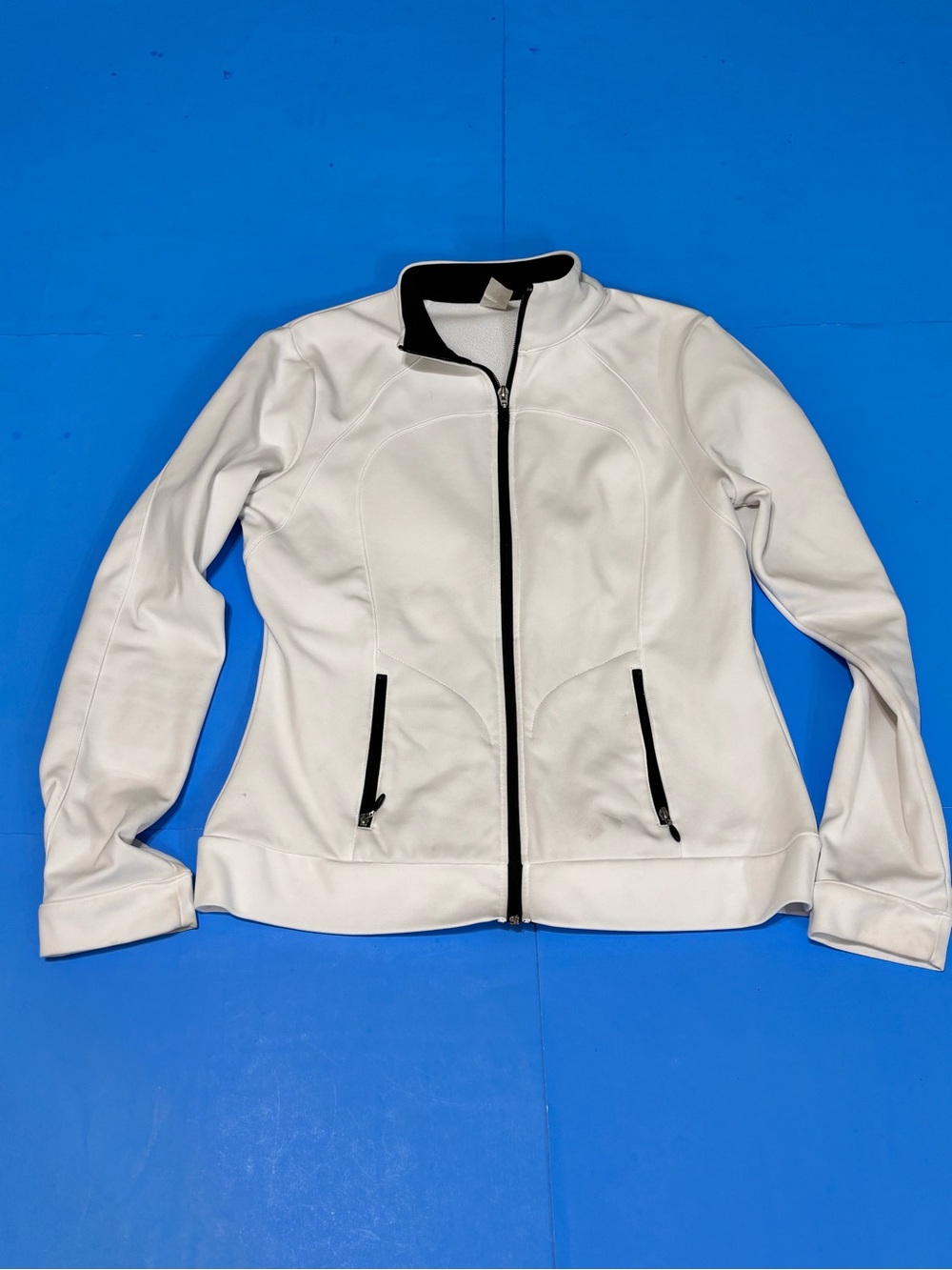 Aspire White Bomber Jacket with Black Trim